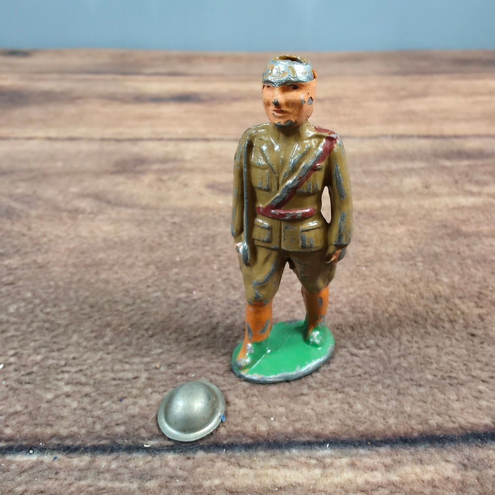 Vintage Barclay Lead Toy Soldiers Set 5pc Green Brown Hand Painted WWII - Picture 12 of 16